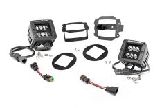 Rough Country 70630 Fog LED Kit, 2in Black Pair, Jeep Wrangler JK/Unlimited (10-18)