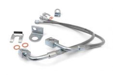 Rough Country 89707 Brake Lines, Stainless, Front, 4-6in Lift, Jeep JK/JKU (07-18)