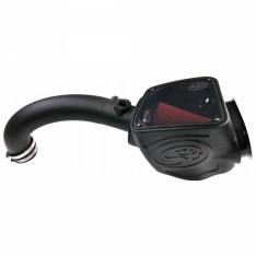 Cold Air Intake For 16-18 Nissan Titan, V8-5.0L Cummins Oiled Cotton Cleanable Red S&B