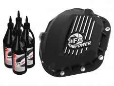 aFe Pro Series Rear Differential Cover Kit Black w/Machined Fins/Gear Oil 46-70082-WL