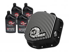 aFe Pro Series Differential Cover Black w/Machined Fins/Gear Oil 46-70152-WL
