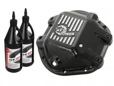 aFe Pro Series Rear Differential Cover Kit Black w/Machined Fins/Gear Oil 46-70162-WL