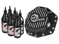 aFe Pro Series Rear Differential Cover Black w/Machined Fins/Gear Oil 46-70352-WL
