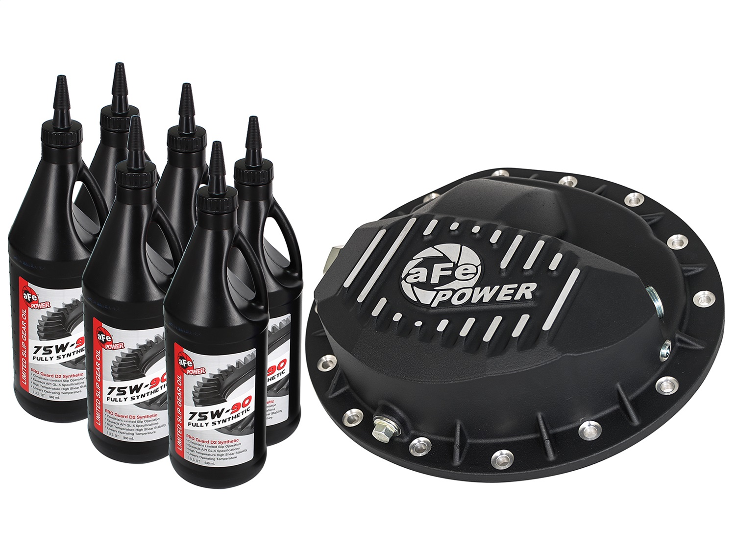 aFe Pro Series Rear Diff Cover Black w/ Machined Fins | Jeep Wrangler JL (18+) (46-71000B)