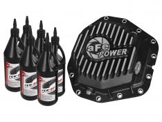 aFe Pro Series Rear Differential Cover Black w/Machined Fins/Gear Oil 46-70382-WL
