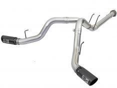aFe ATLAS 4 IN Aluminized Steel DPF-Back Exhaust System w/Black Tip 49-03092-B