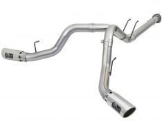 aFe ATLAS 4 IN Aluminized Steel DPF-Back Exhaust System w/Polished Tip 49-03092-P