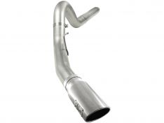 aFe Large Bore-HD 5 IN 409 Stainless Steel DPF-Back Exhaust System w/Polished Tip 49-43054-P