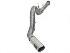 aFe Large Bore-HD 5 IN 409 Stainless Steel DPF-Back Exhaust System w/Polished Tip 49-43090-P