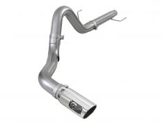 aFe Large Bore-HD 4 IN 409 Stainless Steel DPF-Back Exhaust System w/Polished Tip 49-43106-P