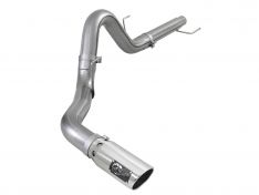 aFe Large Bore-HD 4 IN 409 Stainless Steel DPF-Back Exhaust System w/Polished Tip 49-43143-P