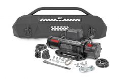 Rough Country 10714 Front Bumper, Hybrid, 9500-Lb Pro Series Winch, Syn Rope, Toyota Tacoma (16-23)