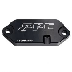 PPE Power Coolant Block-Off Plate Billet Aluminum - GM 6.6L Duramax 2001-2026 - Black 119000820