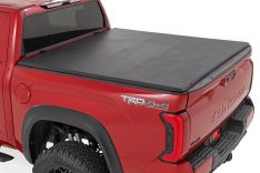 Rough Country 41419560A Soft Tri-Fold Bed Cover, 5ft 7in, w/ or w/o OE Rails, Toyota Tundra (22-26)