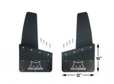 Pacbrake KICKBACK MUD FLAP SET UNIVERSAL BLACK POWDER COATED 12in W X 10in L HP10580-12-10
