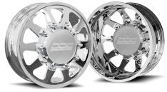 DDC Wheels 210-22-22PL-A The Ten Forged 22x8.25 8x210 Polished Dually Wheels for Chevy/GMC
