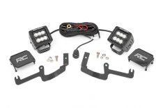 LED Light - Ditch Mount - 2" Black Pair - Flood - Chevy Silverado 1500 (19-23)