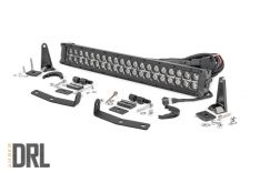 LED Light - Bumper Mount - 20" Black Dual Row - Amber DRL - Nissan Titan XD (16-21)