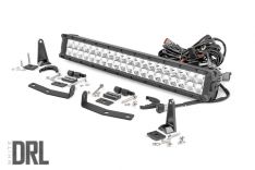 LED Light - Bumper Mount - 20" Chrome Dual Row - White DRL - Nissan Titan XD (16-21)