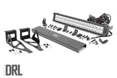 LED Light - Bumper Mount - 20" Chrome Dual Row - White DRL - Ford Super Duty (05-07)