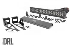 LED Light - Bumper Mount - 2" Black Dual Row - White DRL - Ford Super Duty (05-07)