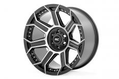 Rough Country 89 Series Wheel - One-Piece - Black Machined Gun Metal - 22x10 - 8x170 - -19mm