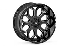 Rough Country 96 Series Wheel - One-Piece - Gloss Black - 22x10 - 8x6.5 - -19mm